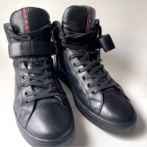 Men’s Prada High Top Sneakers Black Size 12